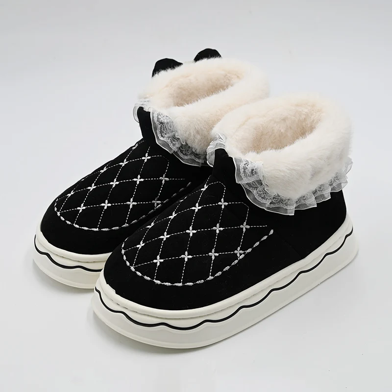Lace Bow Snow Boots
